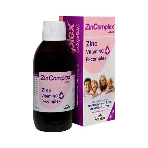 شربت زینکامپلکس (ZinComplex) دکتر مایر طعم پرتقال حجم 200 میلی گرم گارانتی سلامت فیزیکی کالا 1 ماه