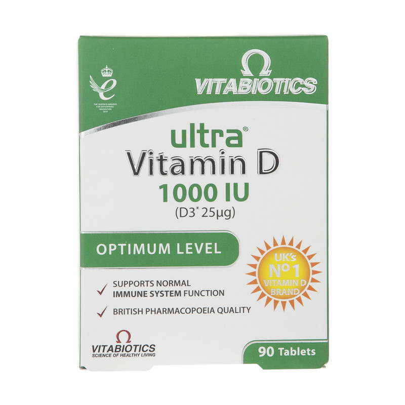 قرص اولترا ویتامین د 1000 میلی گرم (Ultra Vitamin D 1000 IU) ویتابیوتیکس بسته 90 عددی گارانتی سلامت فیزیکی کالا 1 ماه