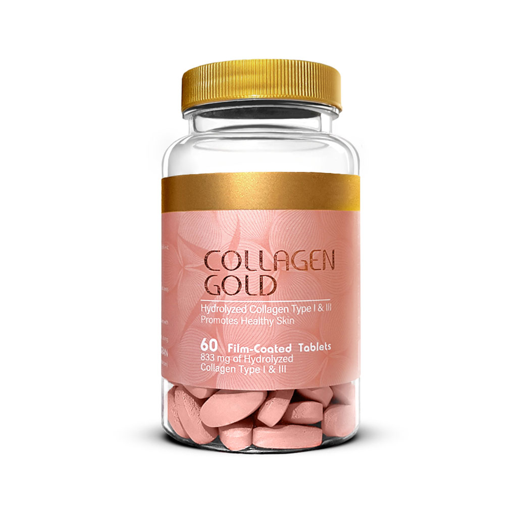 قرص ضد چروک و جوان کننده کلاژن گلد (Collagen Gold) شرکت توسعه طب آدریان بسته 60 عددی گارانتی سلامت فیزیکی کالا 1 ماه