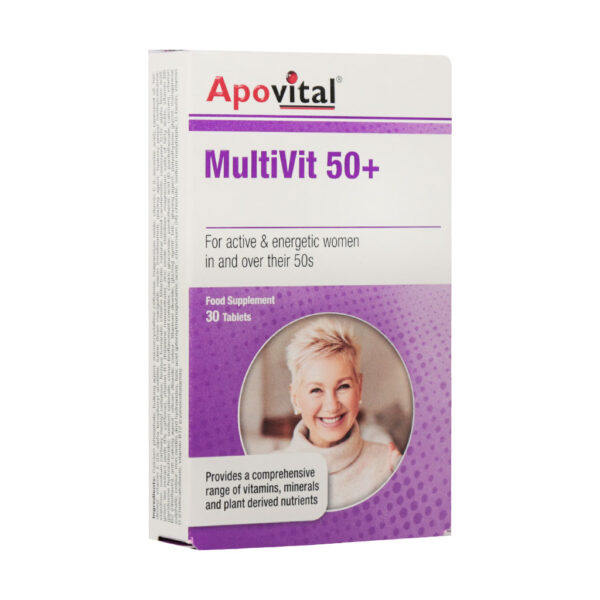 قرص مولتی ویت بانوان بالای 50 سال (Multivit Over 50 Years For Women) آپوویتال بسته 30 عددی گارانتی سلامت فیزیکی کالا 1 ماه