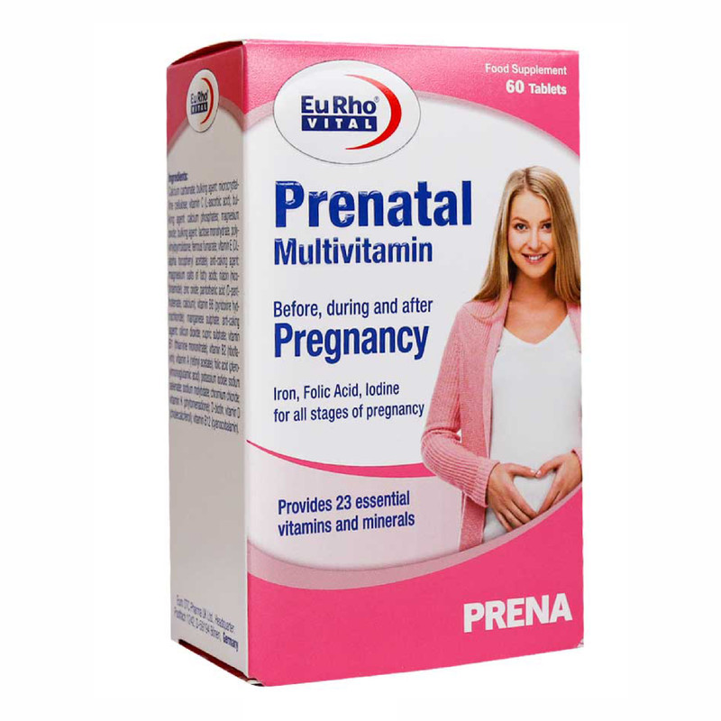 قرص مولتی ویتامین پریناتال (Prenatal) یورو ویتال تعداد 60 عدد گارانتی سلامت فیزیکی کالا 1 ماه