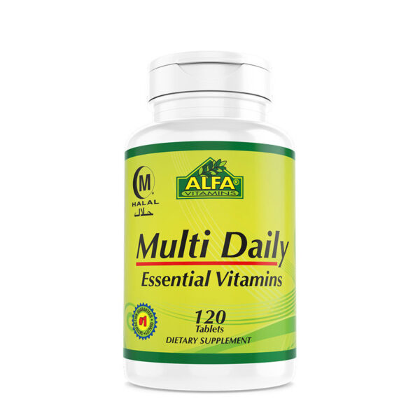 قرص مکمل مولتی دیلی آلفا ویتامین (Multi Daily Alfa Vitamins) شرکت آلفا ویتامین 120 عددی گارانتی سلامت فیزیکی کالا 1 ماه