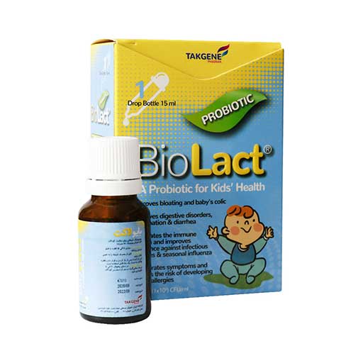 قطره پروبیوتیک کودک بایو لاکت (Bio Lact) تک ژن فارما حجم 15 میلی لیتر گارانتی سلامت فیزیکی کالا 1 ماه