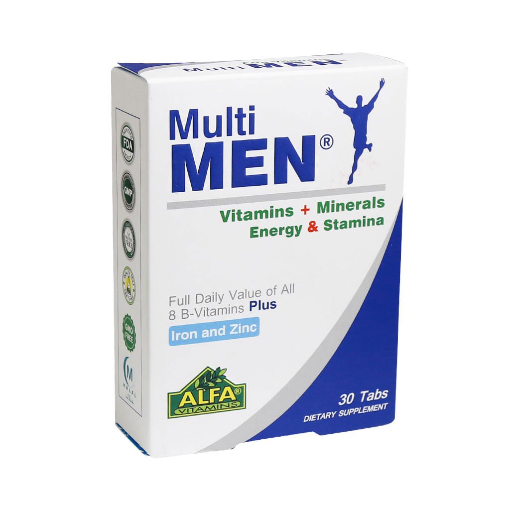 مولتی ویتامین آقایان مولتی من (Multi Men) آلفا ویتامین بسته 30 عددی گارانتی سلامت فیزیکی کالا 1 ماه