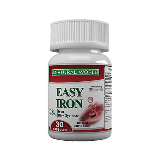 کپسول آهن ایزی آیرون (Easy Iron) نچرال ورلد 30 عددی گارانتی سلامت فیزیکی کالا 1 ماه