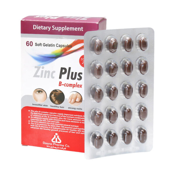 کپسول زینک پلاس 10 میلی گرمی ب کمپلکس (Zinc Plus 10 mg B Complex) داروسازی دانا بسته 60 عددی گارانتی سلامت فیزیکی کالا 1 ماه