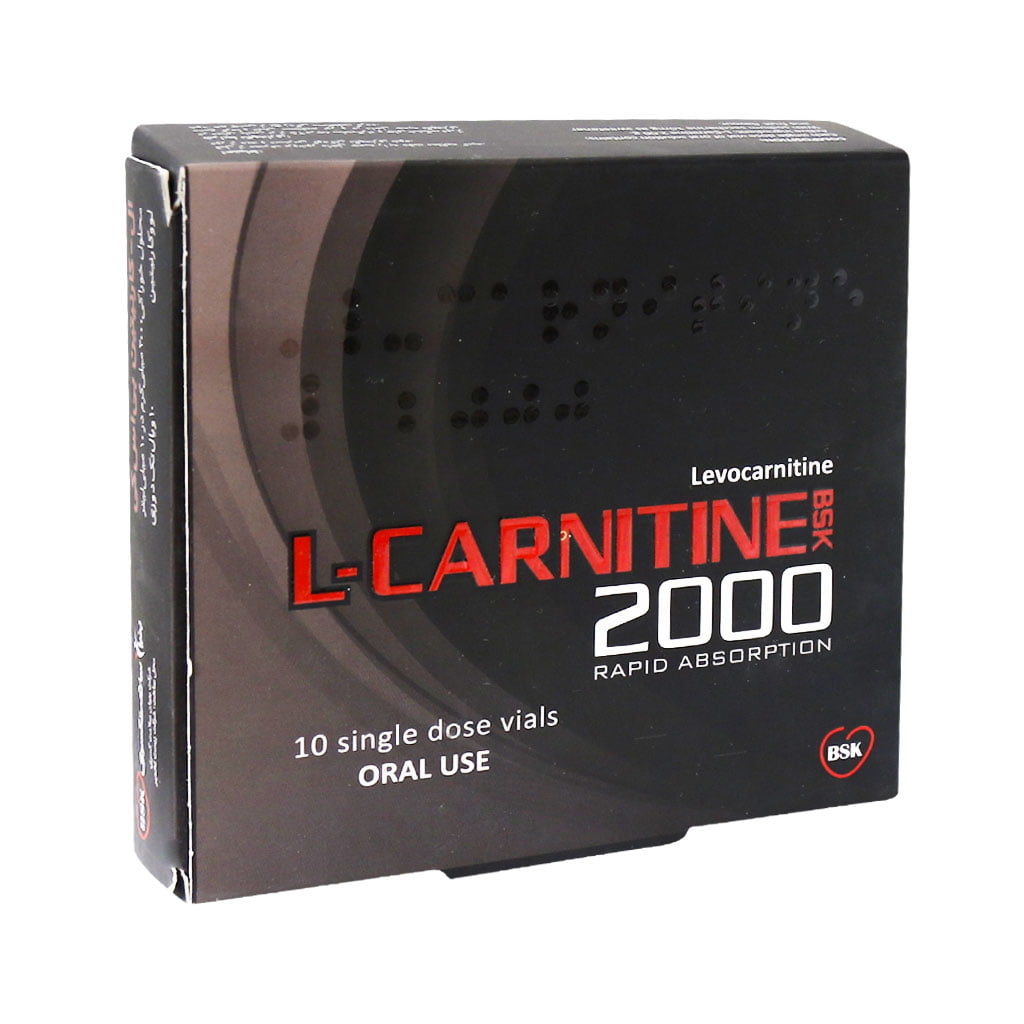 ویال خوراکی ال کارنیتین بی اس کی 2000 (L Carnitine BSK 2000) بنیان سلامت کسری بسته 10 عددی