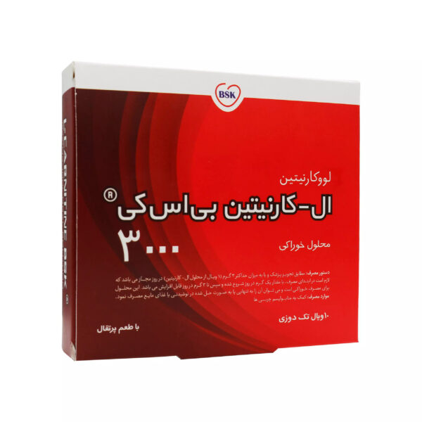 ویال خوراکی ال کارنیتین بی اس کی 3000 (L Carnitine BSK 3000) بنیان سلامت کسری بسته 10عددی