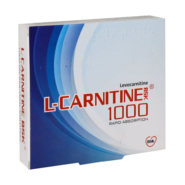 ویال خوراکی مایع ال کارنیتین بی اس کی 1000 (L Carnitine BSK 1000) بنیان سلامت کسری بسته 10 عددی