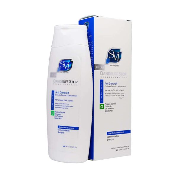 svi شامپو دندروف استاپ مناسب موی چرب 200 میلی لیتر